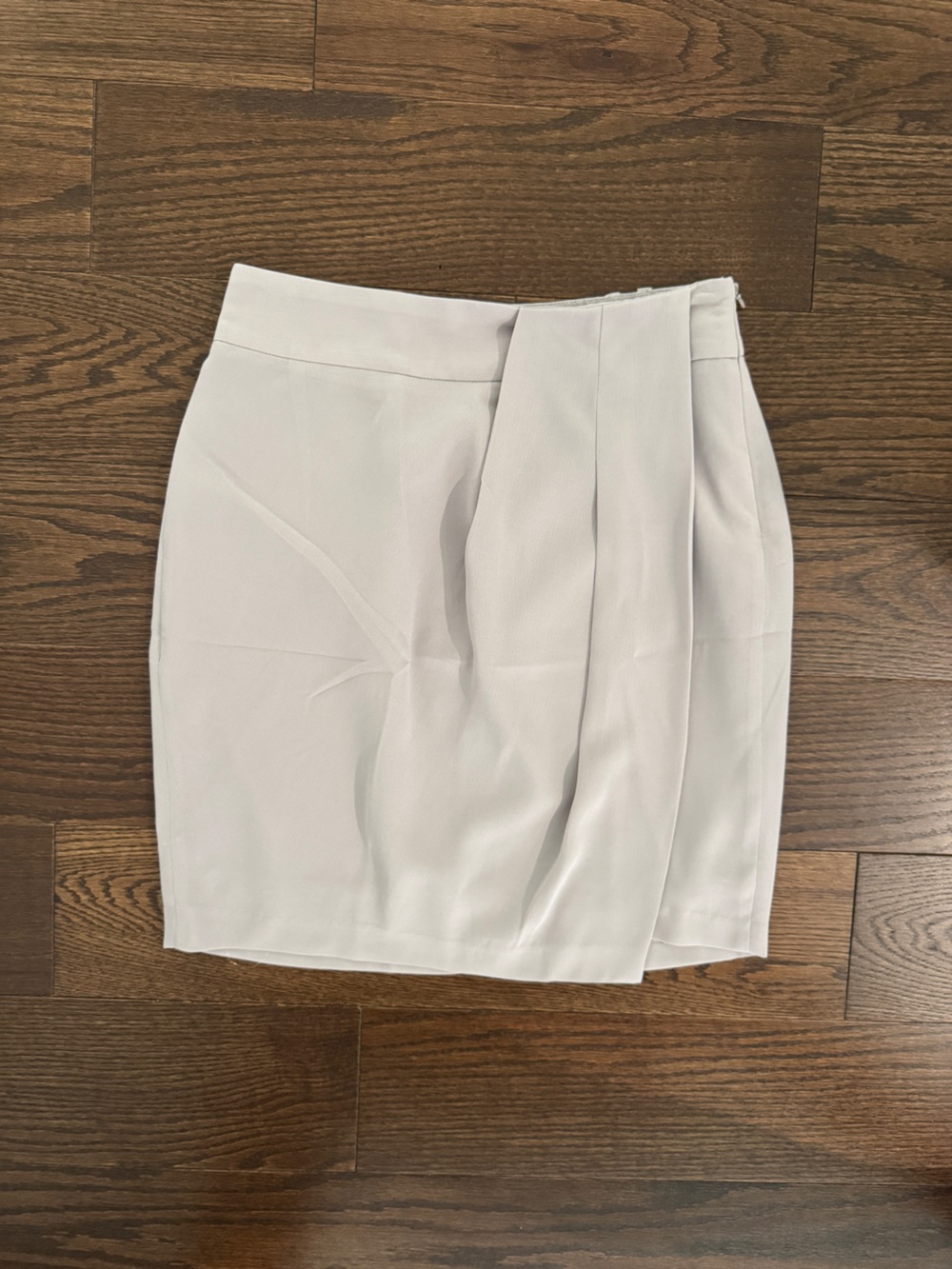 Forever 21 White Pencil Skirt with Draped Front Panel